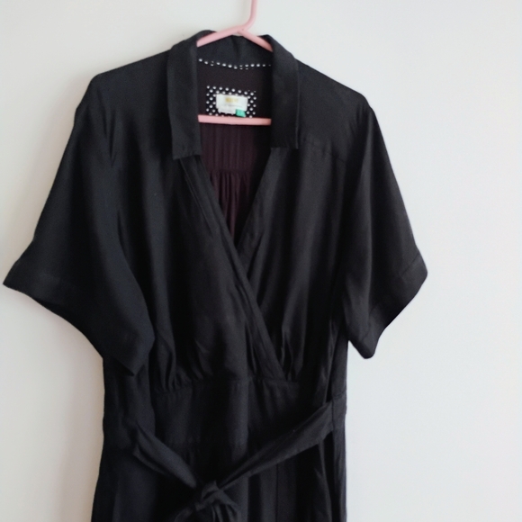 Anthropologie Black Janae Dress Lined Linen Blend Pockets Career Church Party - Picture 5 of 16